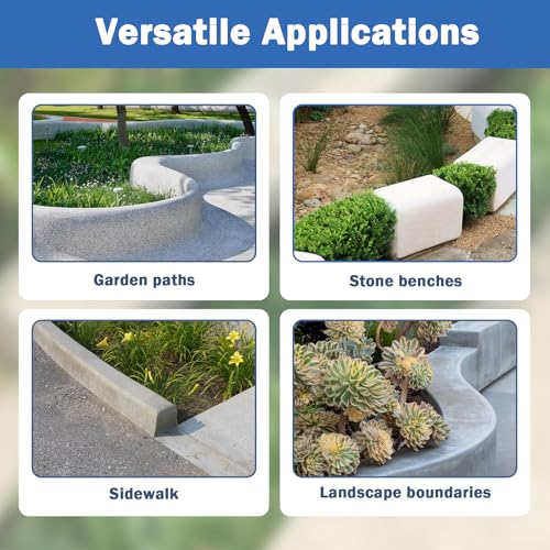Concrete Curb Trowel, Concrete Curbing Tools, Landscape Curb Trowel with Putty Knife(Rectangular)