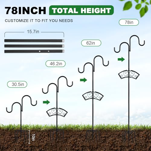 Garden Hose Holder, Freestanding Hose Stand for Outside, 150FT Hose Storage Organizer with 5-Prong Base and Shepherd Hooks for Garden Yard Patio