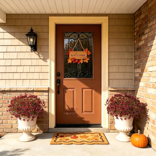INXUGAO 24 Bundles Fall Artificial Mums Flowers for Outdoor Planters - color: Brown