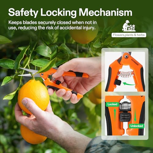 VIVOSUN 6.5 Inch Garden Scissors, Orange Pruning Shears for plants, 3-Pack - style: Orange Straight Blade