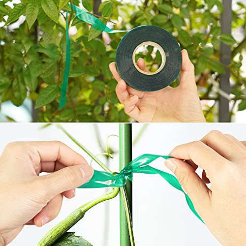 Unves 2 Rolls Garden Tape, 300 Ft Green Plant Ties Tape Nursery Tapes - size: 300 Ft x 2Pack