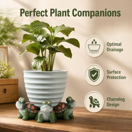 3 Pack Turtle Pot Feet Planter Risers 1.6 Inch Resin Flower Pot Stands