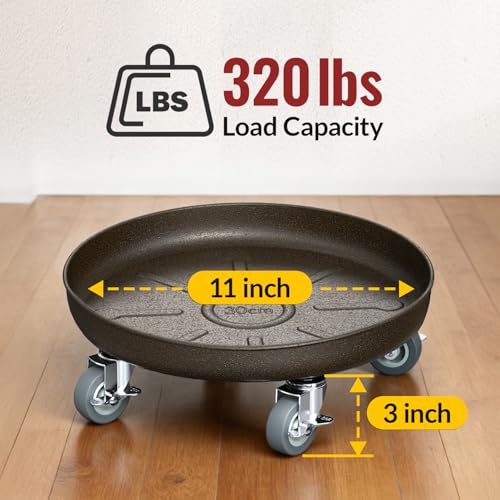 HOLKIE 12" Plant Stand with Wheels丨Total Capacity 320 lbs - size: 12"