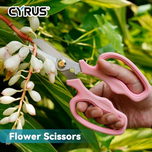 Pink Stainless Steel Floral Shears with Integrated Stab Remover - style: Pink