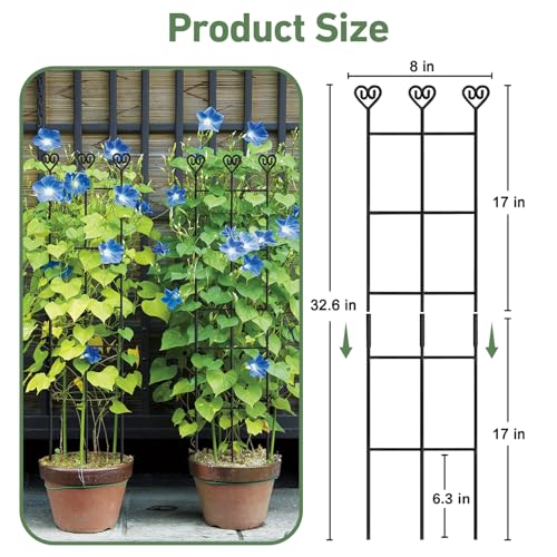 32in Large Indoor Plant Trellis for Climbing Plants, Expandable Metal Garden Trellis for Potted Plants, Tall Plant Supports for Ivy Pothos Hoya Monstera, 2p - size: 32in/2p