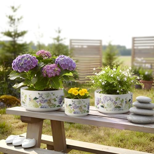 Ceramic Plant Pots Set of 3, Planters & Container Accessories Planters Indoor Outdoor Flower Planter for Home, Garden, Office Décor 6“ 5” 4“ (3, Porcelain White) - color: Porcelain White