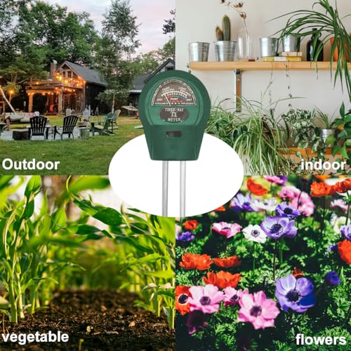 Soil Tester, 3-in-1 Multifunctional Tester. Moisture, Light, Soil Ph Value Detection, Suitable for Lawns, Gardens, Farms, Promote Plants Healthy Growth