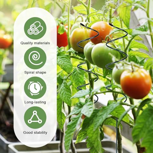 10 Pack Tomato Twist Stake, Spiral Tomato Stakes for Indoor Outdoor, Spiral Garden Stakes for Climbing Plants, Tomatoes, Roses & Garden Vines