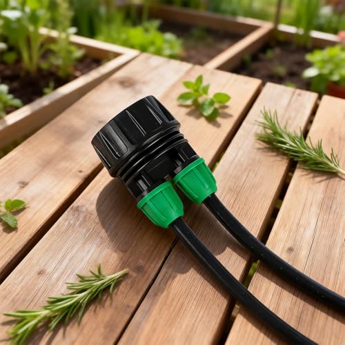 6 Pack 3/4 Inch Female Pipe Thread to 1/4 Inch Drip Irrigation Tubing Adapter, 3/4 In. Faucet PVC Adapter to 1/4 In. 2 Way Drip Line Connector with Lock Barbed Design