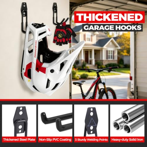 24 Pack Heavy Duty Garage Hooks Wall Mount Utility Hooks for Garage Storage - color: Black-HD-24PC
