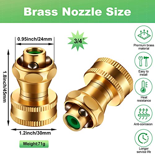 Hotop 6 Pack Big Shot Brass Hose Nozzle Adjustable Twist,3/4 Inch - size: 3/4inch (Pack of 2)