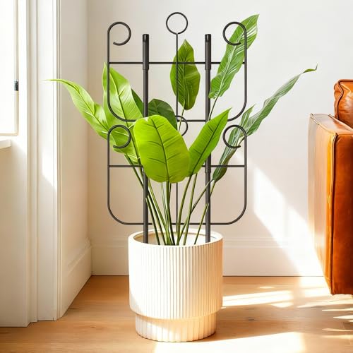 2 Pack Trellis for Climbing Plants Indoor, Expandable Heavy-Duty Metal Trellis for Potted Plants Outdoor, Flowers Vine Ivy, Sturdy Houseplant Pothos Plant Climber Support - size: 2 Pack-17in(H)x12.6in(L)