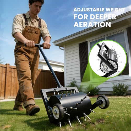 Roller‑Style Lawn Corer with Steel Spikes
