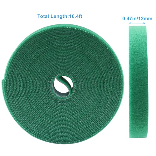 Jiozermi Plant Ties Garden Tape, 1 Roll 16.4 ft x 0.47 Inch, Green - size: 16.4 ft