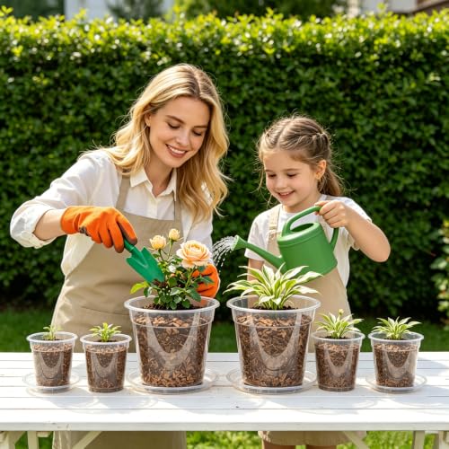 THTLTLGT 3.5/4/5/6 Inch Clear Nursery Pots with Drainage for Plants 20 PCS
