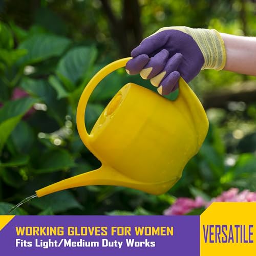 COOLJOB 2 Pairs Modal Gardening Gloves for Women, Rubber Coated, X-Small - size: X-Small (Pack of 2)