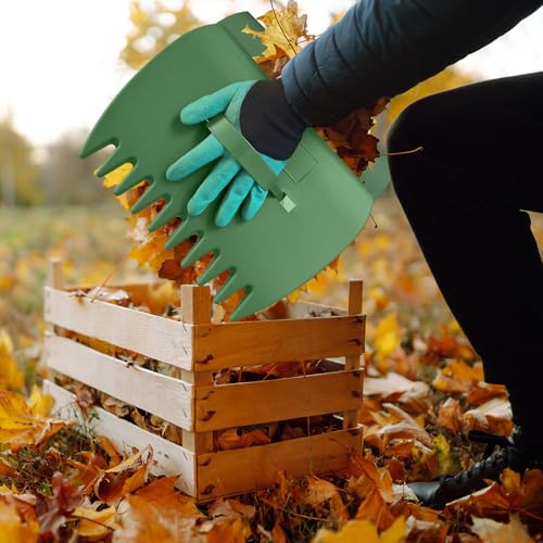 Adjustable Metal Leaf Rake Set, 38-73" Handle, 19" Wide with Gallon Leaf Bags & Leaf Grabbers – Heavy Duty Garden Rake for Lawns, Shrubs, Grass, Flower Beds & Outdoor Use - style: RAKE-SET-B