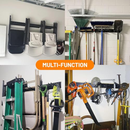 Wallmaster Garage Storage Organization Wall Mount Folding Chair Hangers - size: 6Hooks+3Panels