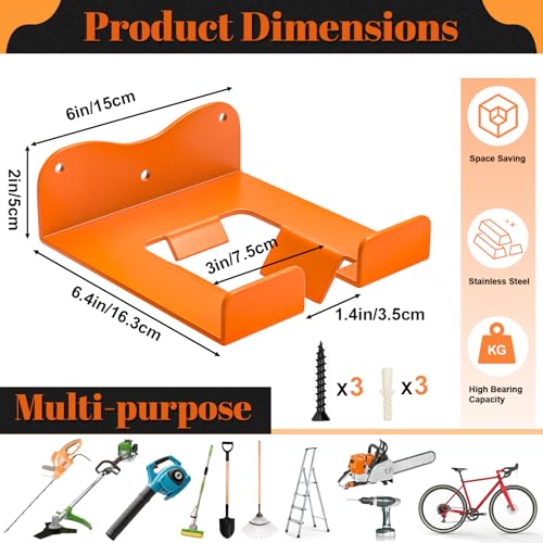 Wall-Mounted Weed Wacker Hanger, Garage Tool Organizer, 1 Pack Orange - color: Orange-1Pcs
