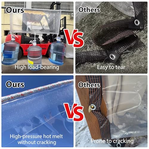 Clear Tarps Heavy Duty Waterproof, 8 Mil Transparent Vinyl Tarpaulin with Grommets, Ropes, Zip Ties Reinforced Edge, Tear-Resistant, Anti-UV for Greenhouse, Patio, Garden, Porch, Pavilion (4x6 FT) - size: 4 x 6 FT