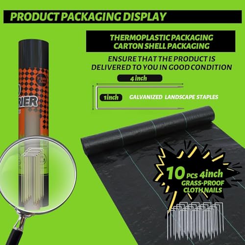 3x50FT Weed Barrier Landscape Fabric Heavy Duty, 3.2oz Durable Geotextile Fabric, Block Gardening Ground Cover Weed Mat, Weed Control Garden Cloth for Landscaping, French Drains, Yard Driveway - size: 3*50