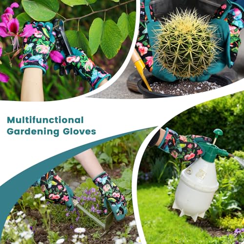 Gardening Gloves,Garden Gloves for Women Firm Grip Breathable Thorn Proof - color: Green Bird