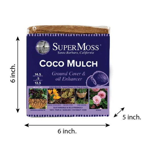 SuperMoss (23248) Coco Mulch, Mini Bale (0.6 ft3), Natural Brown - size: Mini Bale (0.6 ft3)