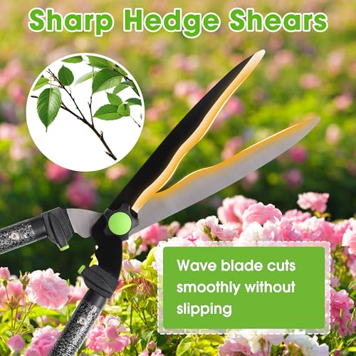 Hedge Shears,30" Hedge Clippers with Sharp Blades Lightweight Garden Scissors for Trimming Bushes Shrubs Manual Plant Shears Gardening Tools with Comfortable Handle for Gardening Landscape Care