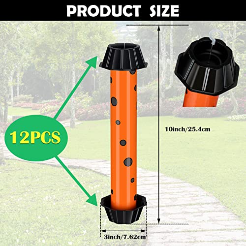 Qualirey 12 Pcs Sticky Fly Trap Indoor Outdoor with Hanging Hook - color: Orange, Black