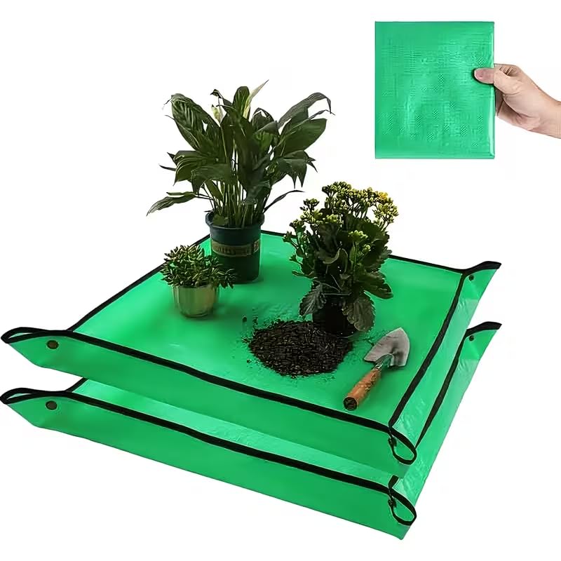 Portable Waterproof Gardening Mat – 26in Plant Potting & Repotting Mat for Indoor Gardening, Succulent Transplanting, Seed Starter Tray, Plant Accessories, Gardening Essentials, Greenhouse Floor
