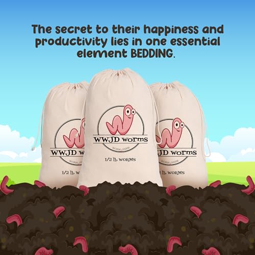 Red Wigglers Composting Worms, 1/2lb Red Worms for Composting for Gardens - size: 1/2lb