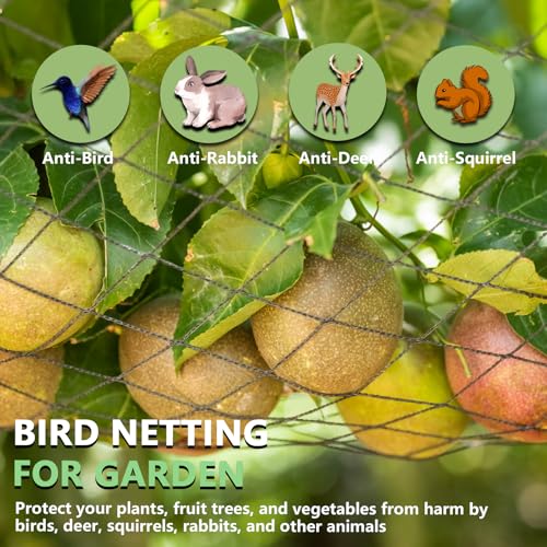 Bird Netting 7.5x65 FT, 1/2" Mesh Heavy Duty Garden Netting - size: 7.5' x 65'