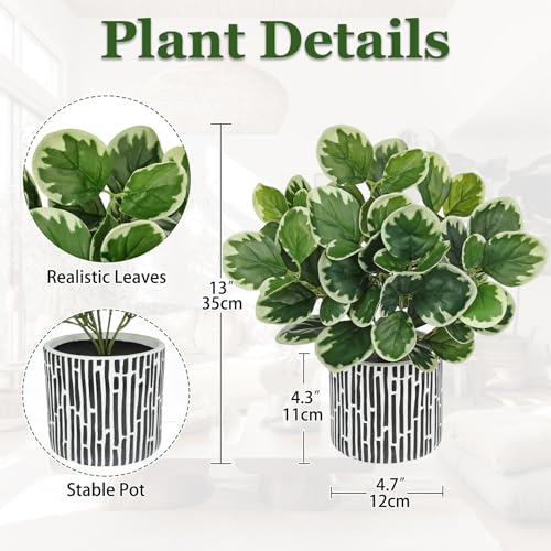 Villa Como 13" Artificial Plants Indoor Small Fake Plant in Ceramic Pot - color: #Green #3