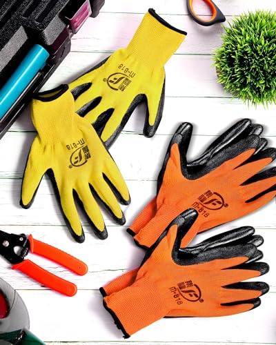 Honeydak 36 Pairs Garden Gloves Bulk for Men Women - color: Orange, Yellow