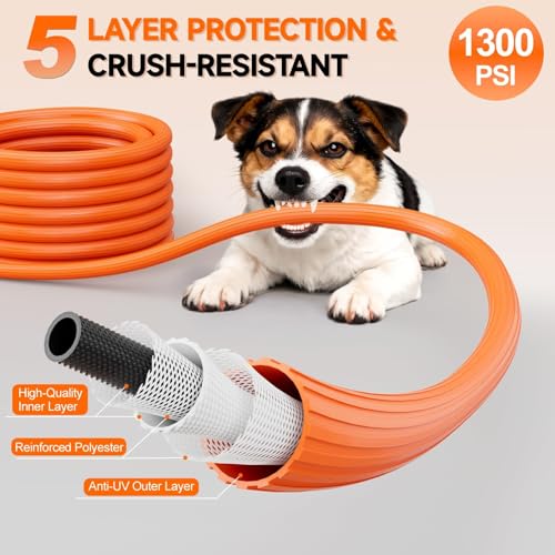 SPECILITE Garden Water Hose 200 ft x 5/8", 450-1300psi for Hot/Cold Water - size: 5/8'' 200FT