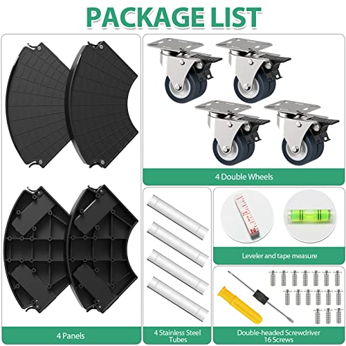 VANCASTLE Plant Caddy with Lockable Wheels 15-22'' Adjustable Plant Stand - color: Black, size: 1