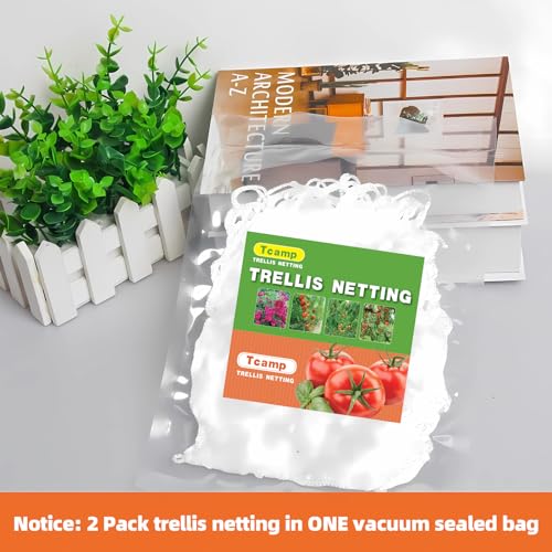 Tcamp Heavy-Duty Polyester Plant Trellis Netting - size: 6" Mesh (5*30 Ft) - 2Pack