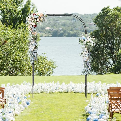 Giantex Garden Arch Trellis, 60''W x 95''H Metal Arbor for Climbing Plants - size: 60"W x 95"H