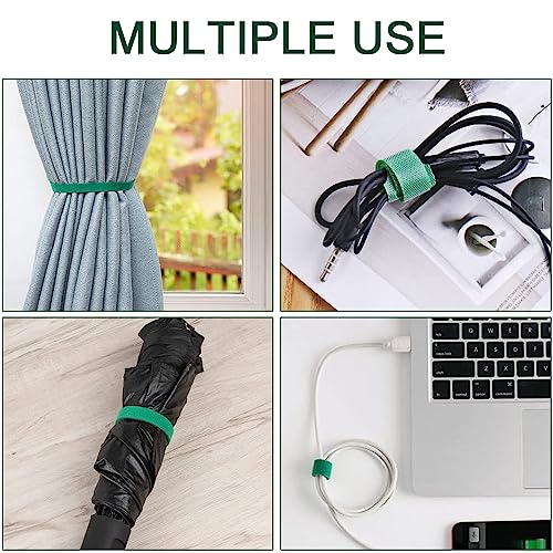 4 Rolls Plant Ties Garden Ties Green Tape, Garden Hook and Loop Green Tapes, Reusable Adjustable Plant Twist Tie for Plant Gardening, Tomato Ties Plant Support (40 Meters)
