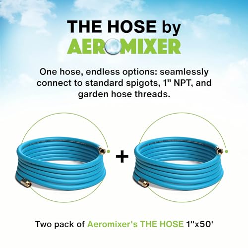 Aeromixer THE HOSE 1 Inch Garden Hose 50 Ft - 2 Pack with Adapter Set - size: 1" x 50', style: 2 Pack