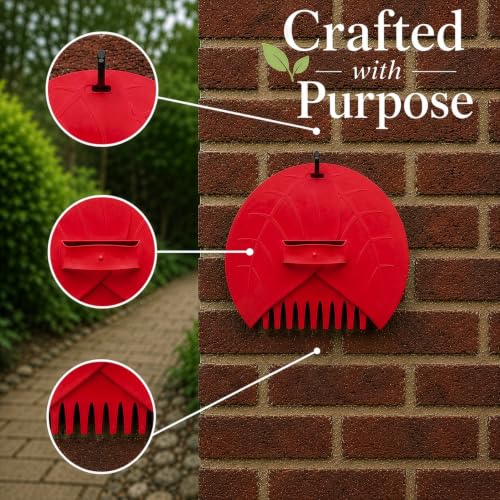 Gardenised Pair of Leaf Scoops Plastic Hand Rake for Collecting Leaves, Red - style: Red