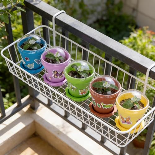 50 Packs Cupcake Plant Nursery Pots with Humidity Dome, Small Plastic Flower Plant Pots with 40 Sheet Stickers, Seeds Starter Pot Flower Planting Container for Seedlings Succulent Display (Mix Colors) - color: 50 Packs With 40 Sheet Stickers