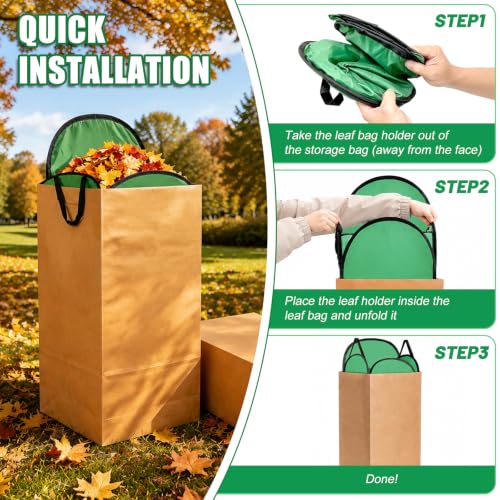 Leaf Bag Holder Stand with Extended Chute for 30 Gallon Lawn Waste Bags