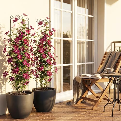 ARIFARO 4Pack 47'' Metal Garden Trellis for Climbing Plants Outdoor - size: 47 inches