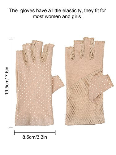 Maxdot Sun Gloves for Women UV Protection - color: Black and Khaki