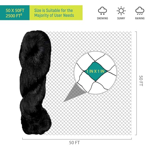 Heavy Duty Bird Netting - 50FT*50FT 1” Mesh UV Resistant - size: 50FT*50FT