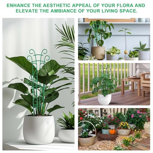 Plant Trellis for Potted Plants 4 Pack Stackable Indoor Outdoor Climbing Houseplant Support with Garden Wire for Pothos Hoya Ivy Flower - size: 4 Pack
