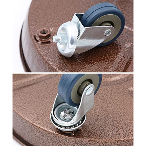 ARTLINE 14" Round Plant Stand with Lockable Wheels, 380lbs Heavy Duty for Indoor Outdoor, Large Rolling Dolly Planter Caddy on Casters to Carry Potted Flower Pot, Round Metal Tray NO Holes, 2 Pack - color: Bronze 2 Pack, size: 14"
