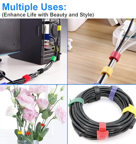 California JOS 60 PCS 6 Inches Colorful Reusable Cable Ties, Wire Ties, Cord Organizer, Cable Organizer, Adjustable Cable Management - color: Mixed Color