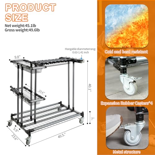 Ultimate Yard Tool Storage Rack with Rolling Casters – Organize All Your Garden Tools Effortlessly